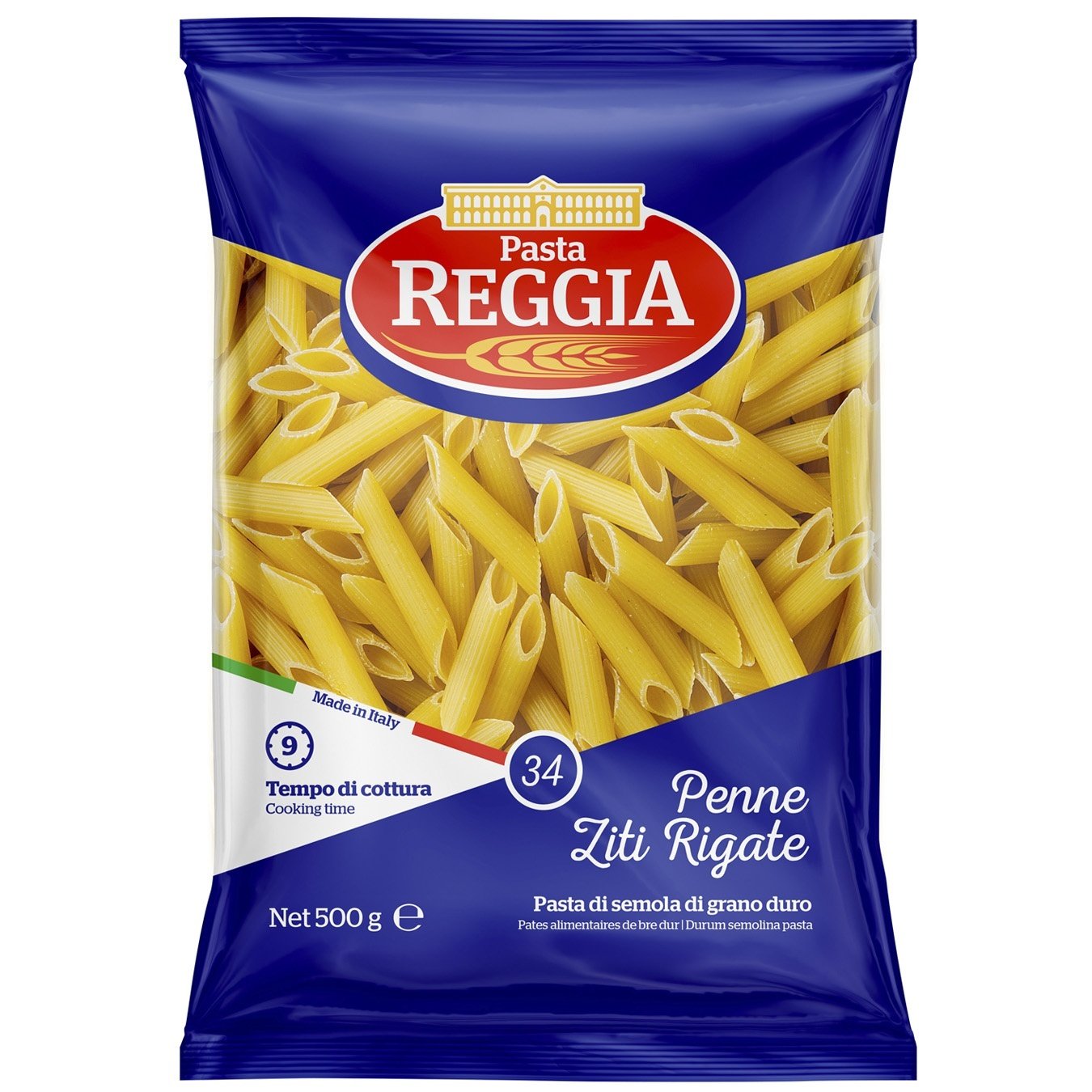 Penne Ziti Rigate 34 - 500gr - Pasta Reggia